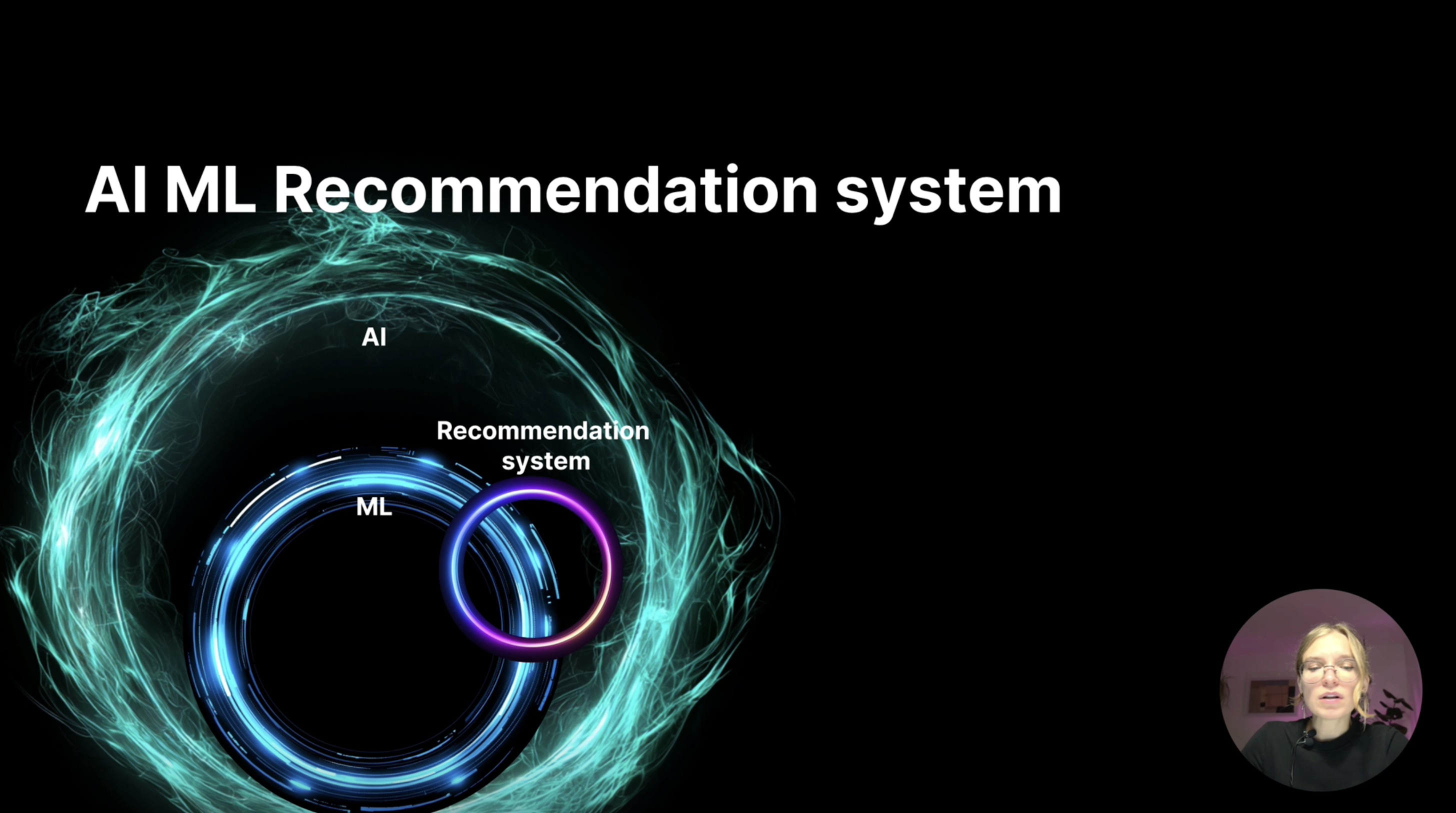 Conference slide about an AI ML recommendation system