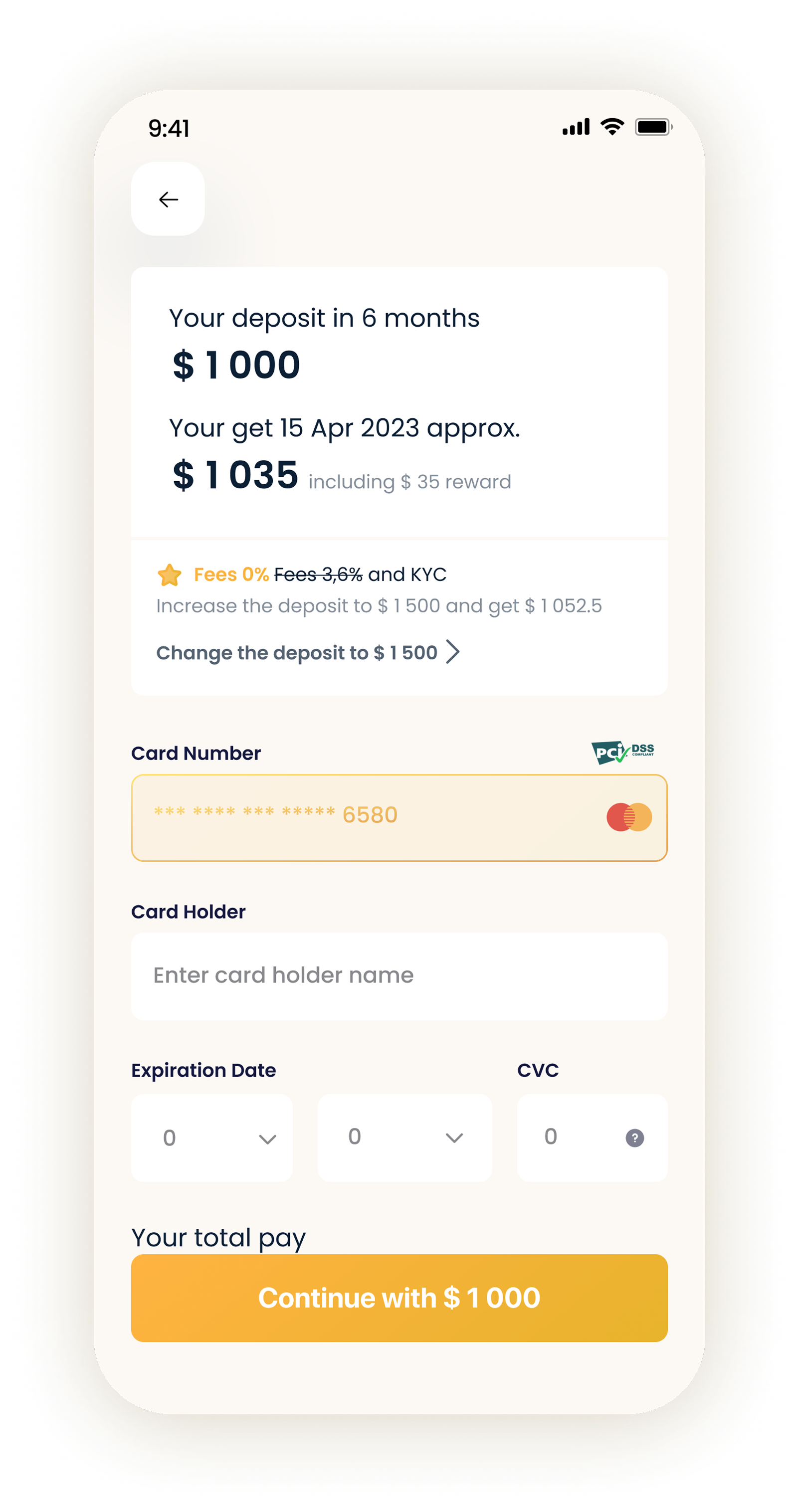 Retearn card payment form exploration